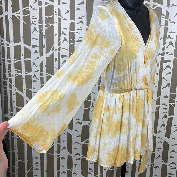 Peach Love Tie Dyed Swiss Dot Romper M - Picture 2 of 9